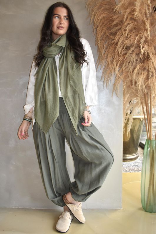 Basso Shirring Genie Pant Khaki